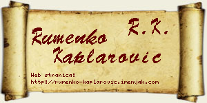 Rumenko Kaplarović vizit kartica